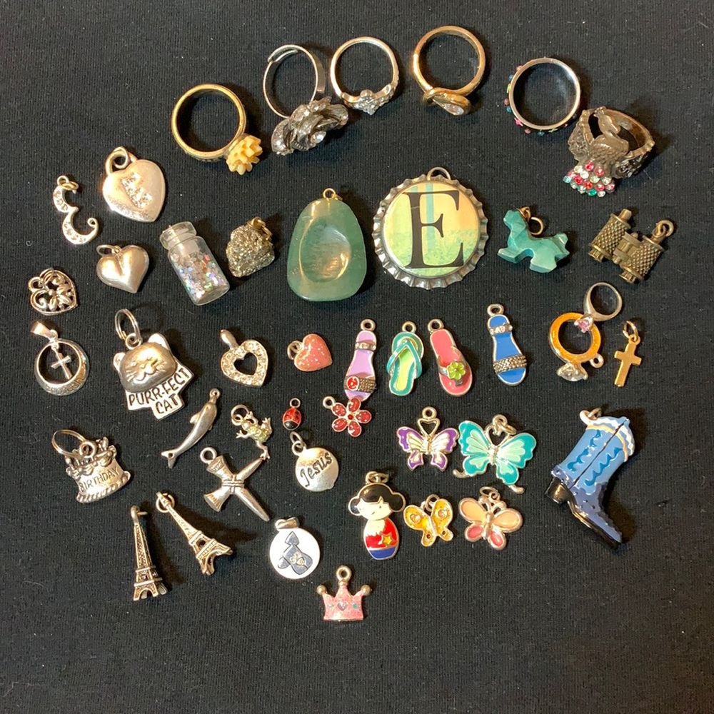 Charms & Costume Ring Lot
